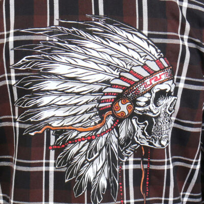 HOT LEATHERS FLM 2109 MEN’S ‘HEADDRESS’ FLANNEL LONG SLEEVE SHIRT
