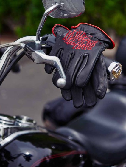 HOT LEATHERS GVD2002 UNI-SEX BLACK 'BOLT' DEER SKIN LEATHER GLOVES - Image 6