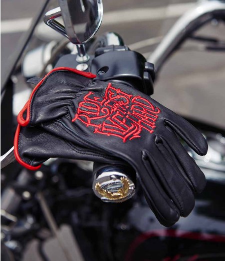 HOT LEATHERS GVD2002 UNI-SEX BLACK 'BOLT' DEER SKIN LEATHER GLOVES - Image 2
